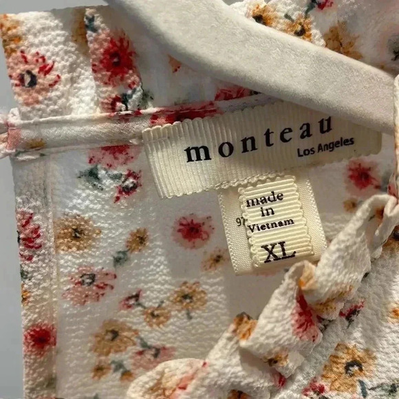 Monteau Cream Floral Top - Picture 4 of 7